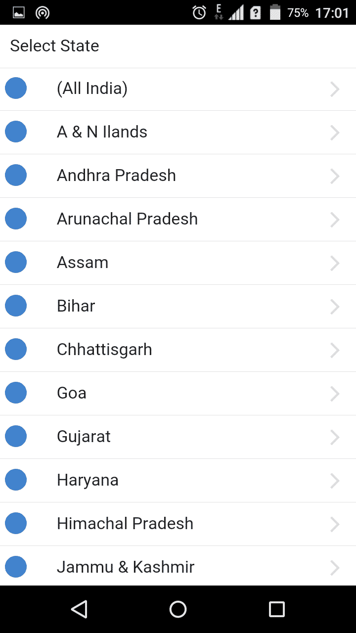 Swachh App State Selection