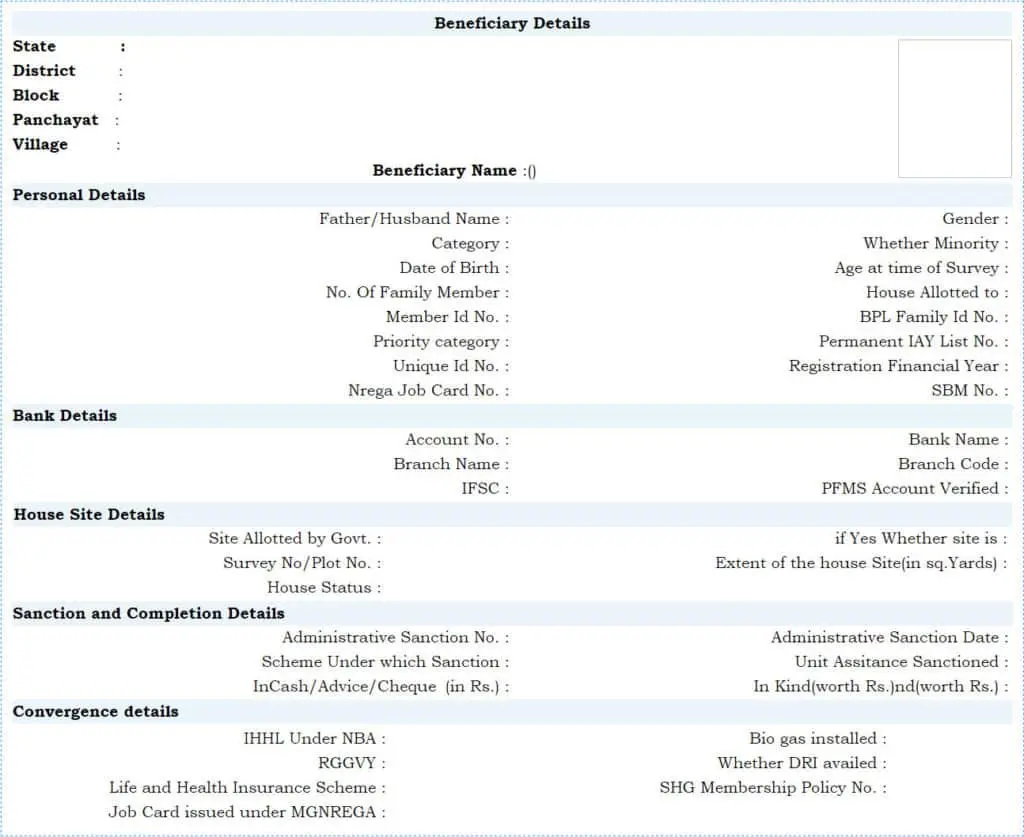 PMAY-G Beneficiary Details