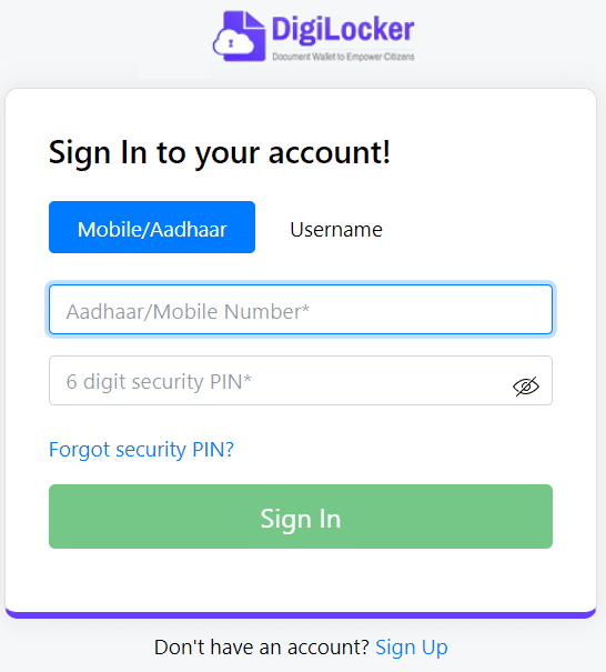 Digilocker Login Account Sign In