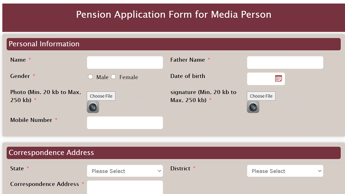 Haryana Media Person Pension Scheme Apply