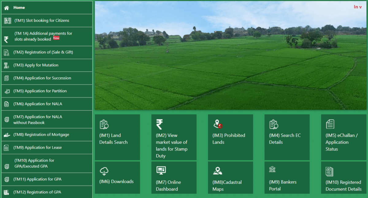 Dharani Telangana Gov Agriculture Homepage