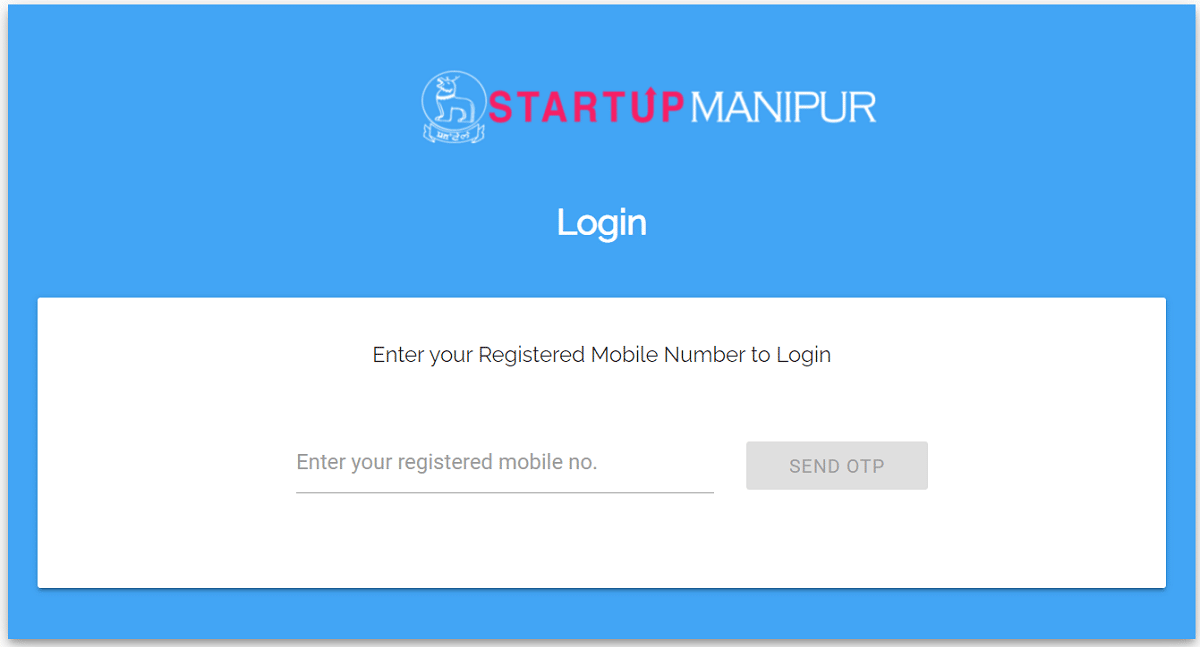 Startup Manipur Scheme Login Page
