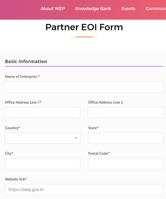 WEP Partner Registration Form