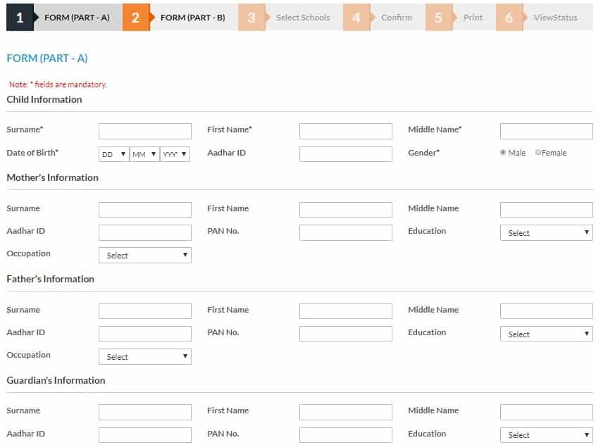 Rte Gujarat 2018 19 Online Application Form