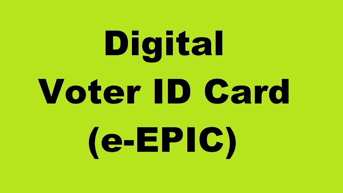 Digital Voter ID Card e-Epic Download Voterportal ECI NVSP