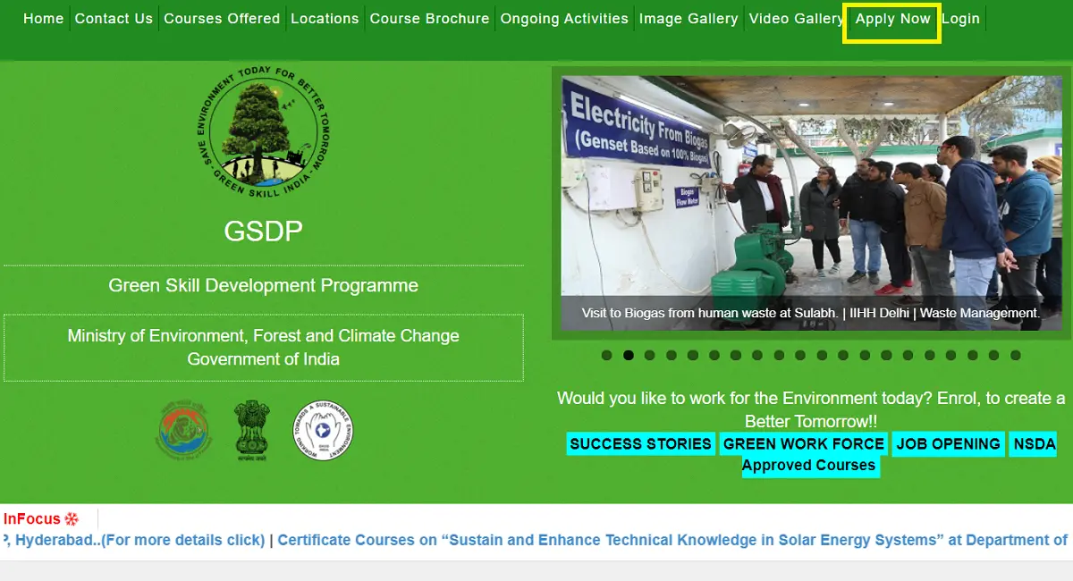 Apply] Green Skill Development Programme Registration Form 2024, GSDP List  of Courses, App Download