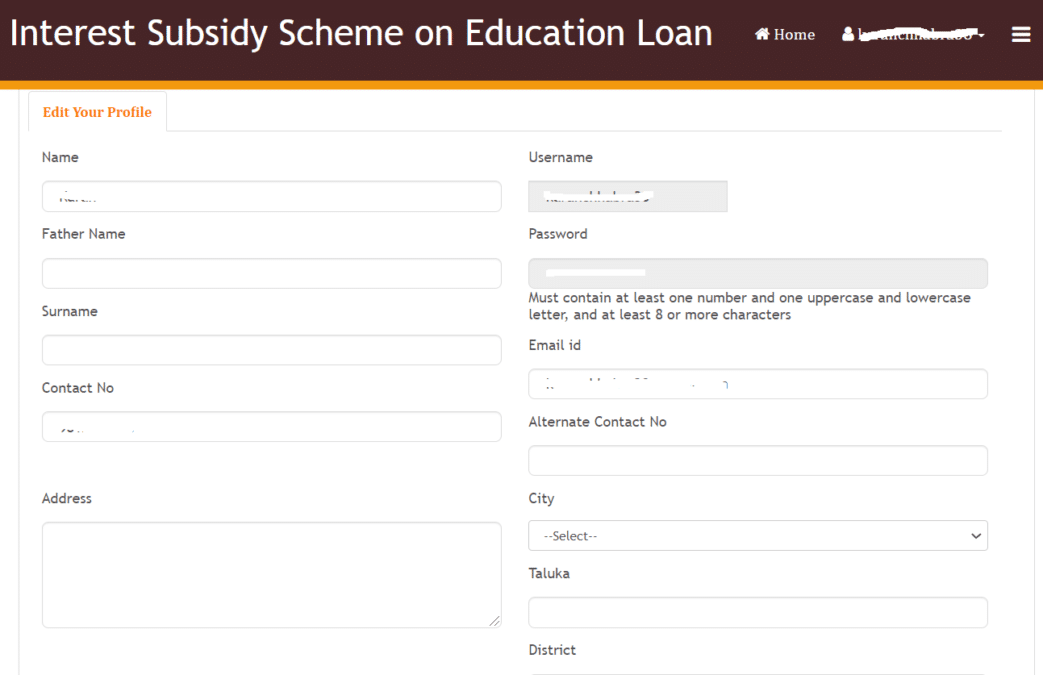 Gujarat Education Loan Interest Subsidy Scheme Registration Form