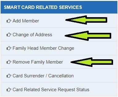 TNPDS Smart Ration Card Add Remove Member Address Change