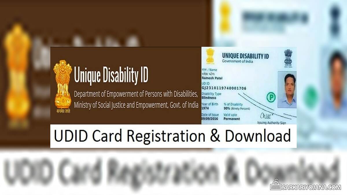 Unique Disability ID UDID Card