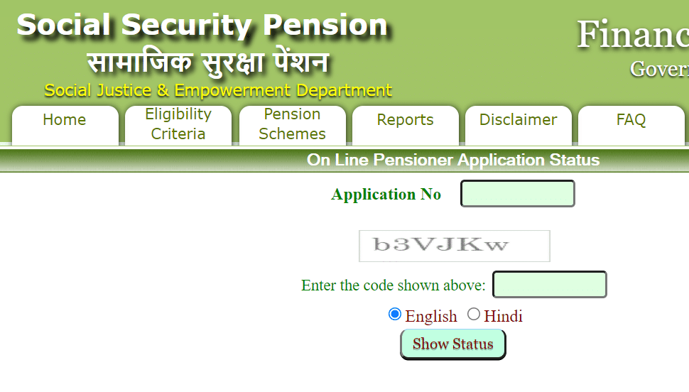 Rajasthan Viklang Pension Yojana Application Status