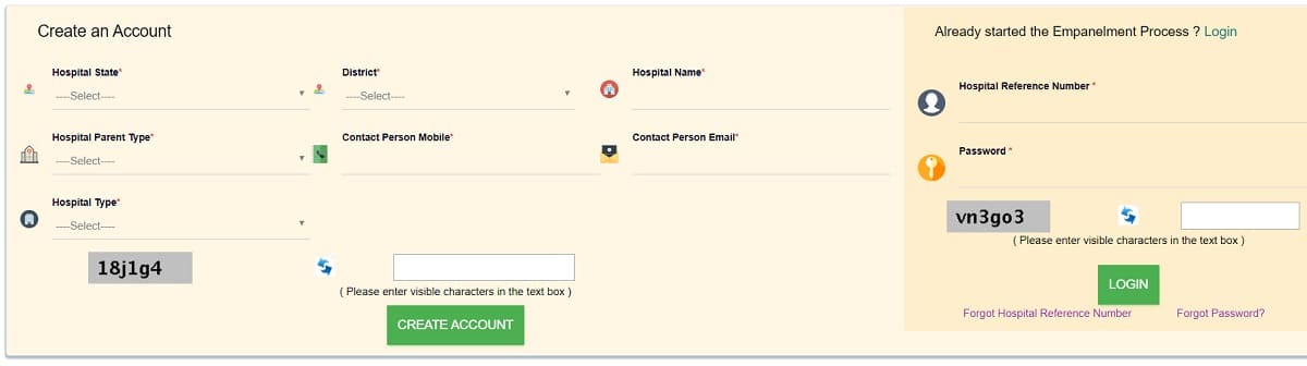 Ayushman Bharat PMJAY Hospital Empanelment Online Application Form