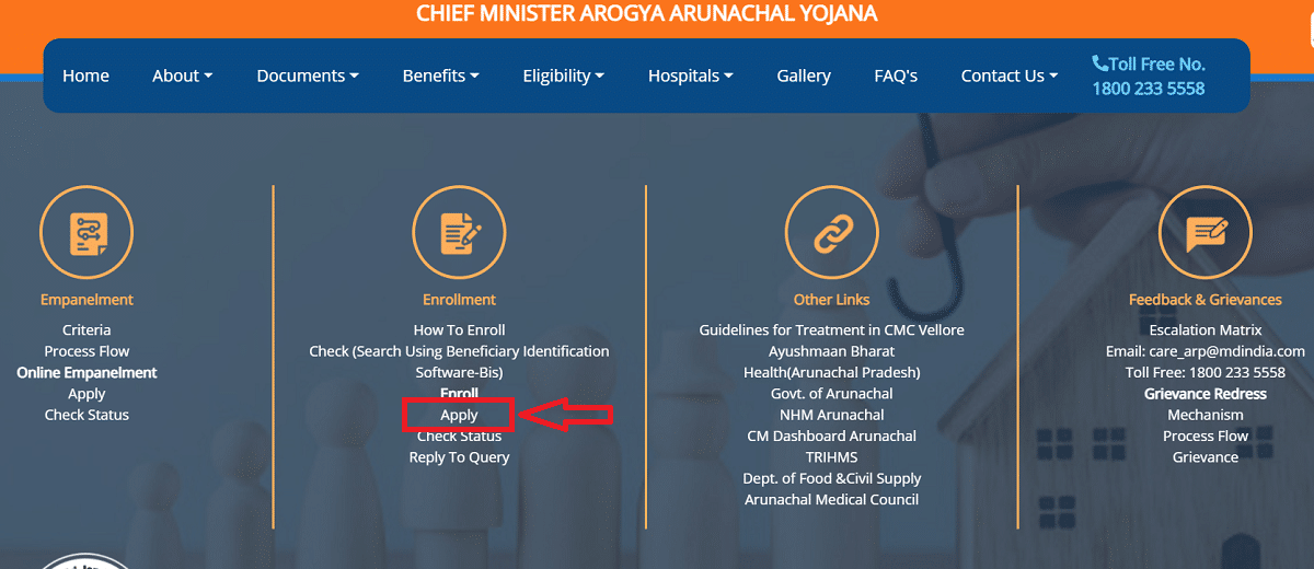 Chief Minister Arogya Arunachal Yojana Apply