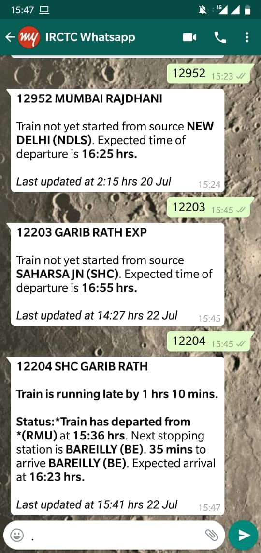 Whatsapp Number of Indian Railways