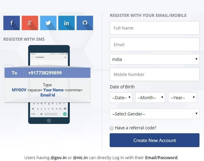 MyGov Tripura Portal Online Registration Form