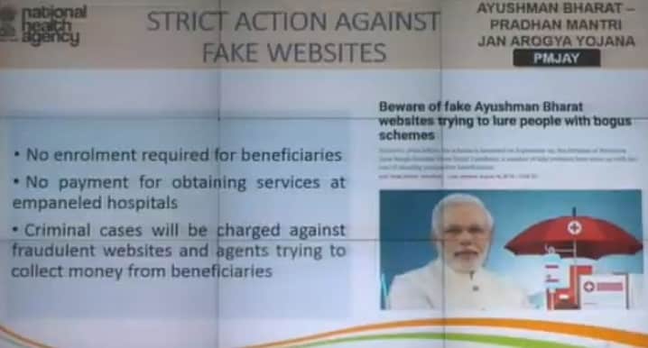 Strict Action Fake PMJAY Websites