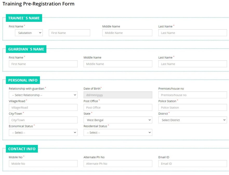 Swapno Bhor Training Pre Registration Form