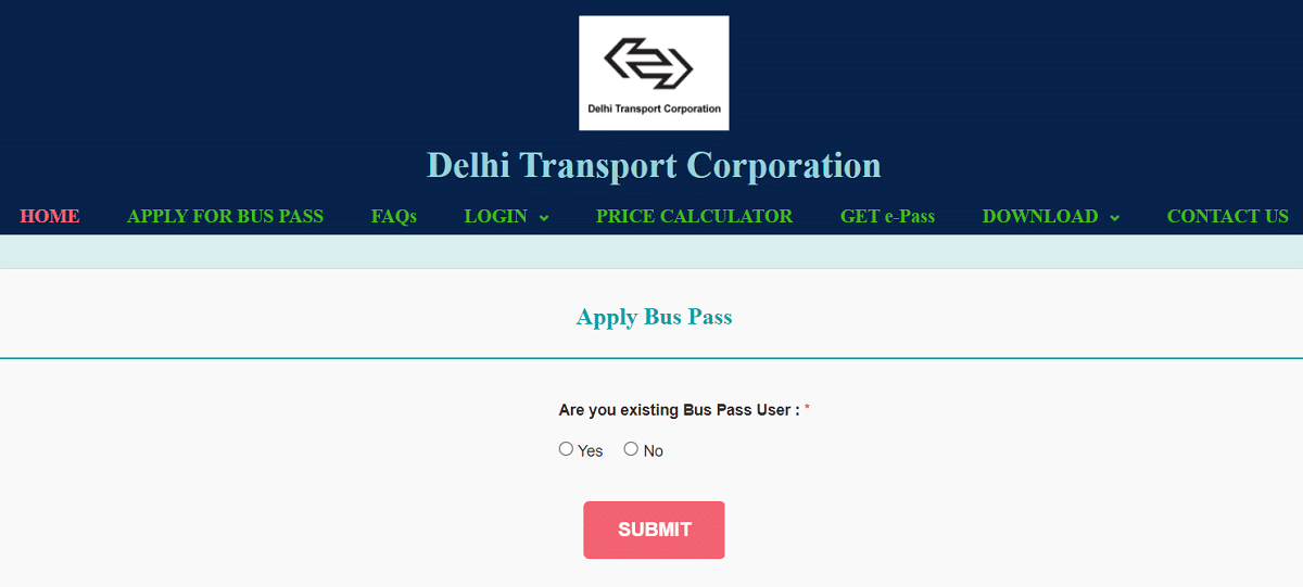 Delhi Transport Corporation Apply Bus Pass