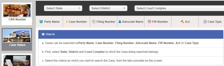 eCourts Services Portal Case Status
