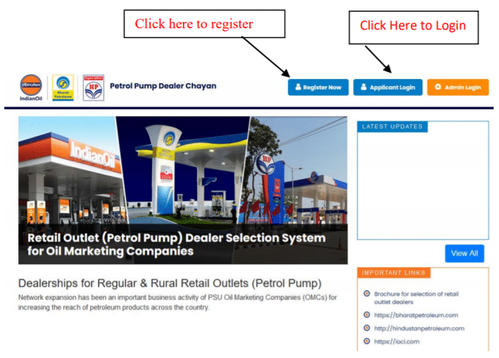 Petrolpumpdealerchayan Official Website Registration Login