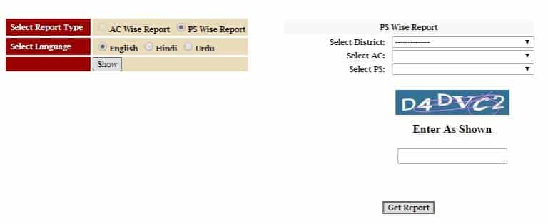 ceojk.nic.in Voter List PS Wise
