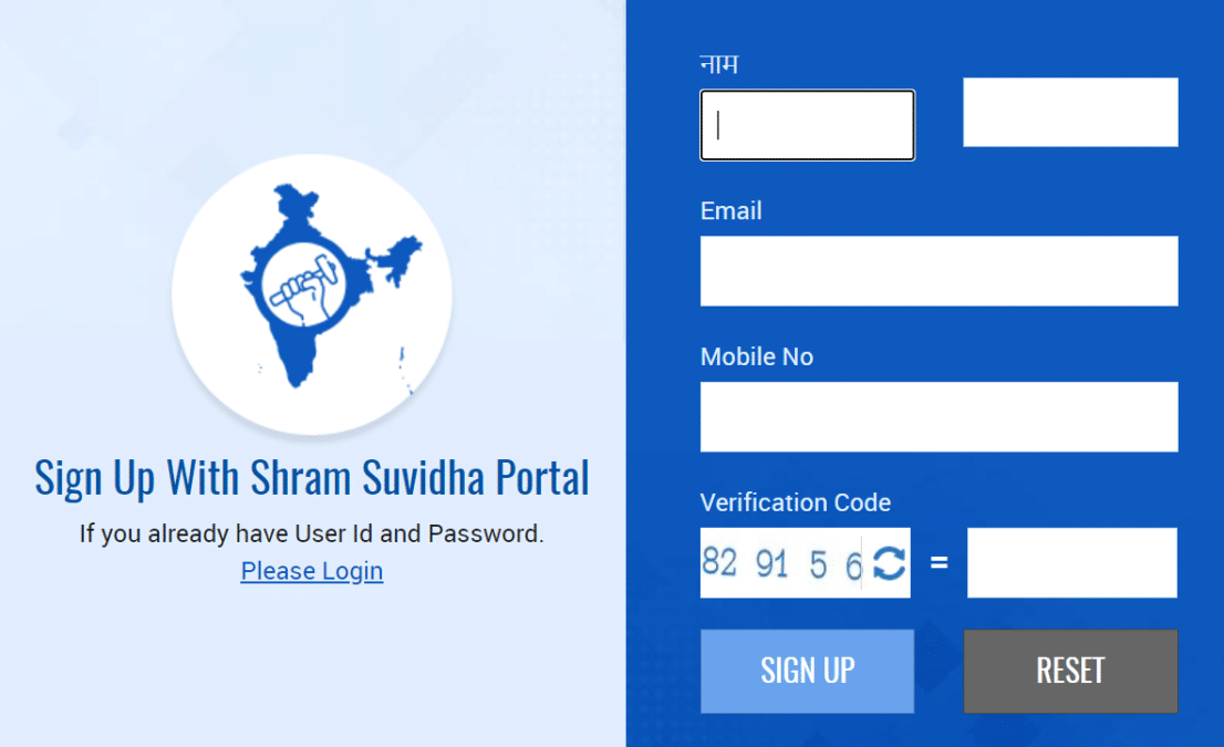 Registration Shramsuvidha Gov User Register