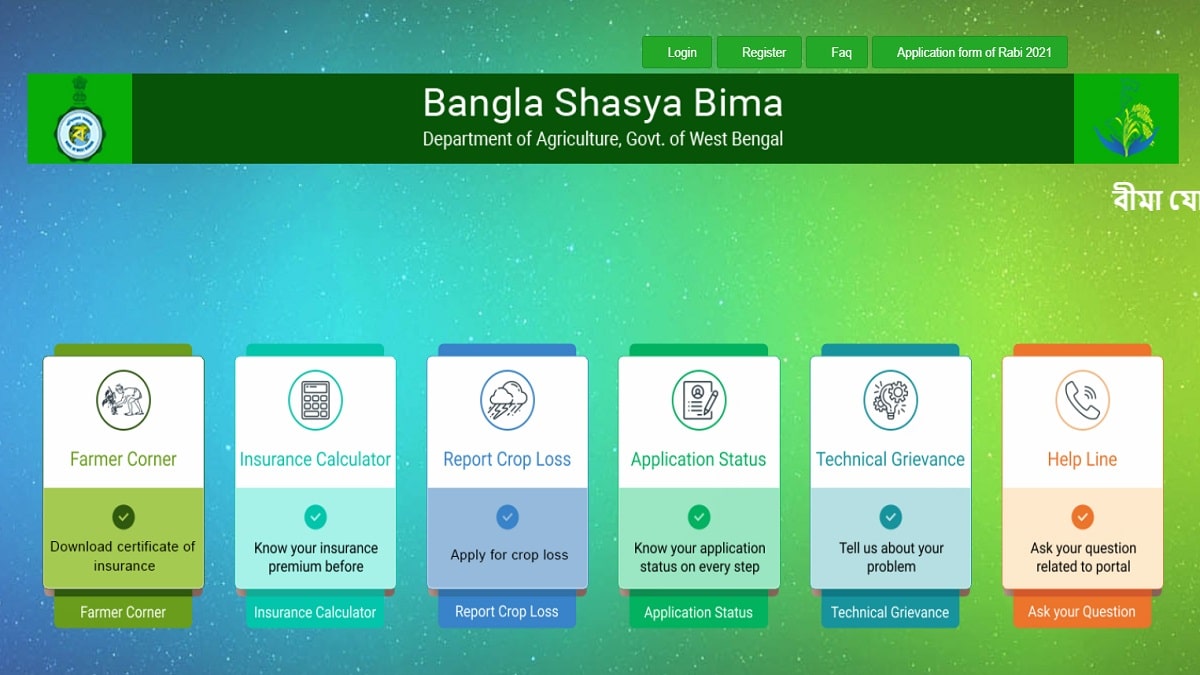 WB Bangla Shasya Bima Yojana List 2024 / Registration Form 2024 / Login / Application Status / Insurance Certificate at banglashasyabima.net