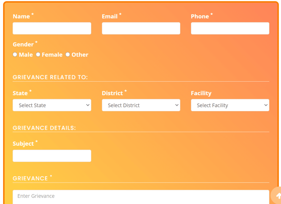 Suman Scheme Grievance Registration Form