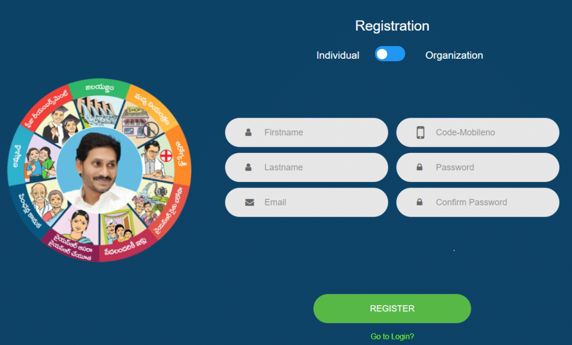 Connect to Andhra Portal Registration Individual Organization