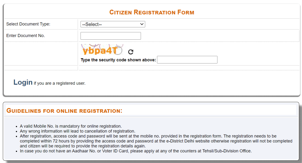 Delhi Government Scholarship Schemes Registration Form