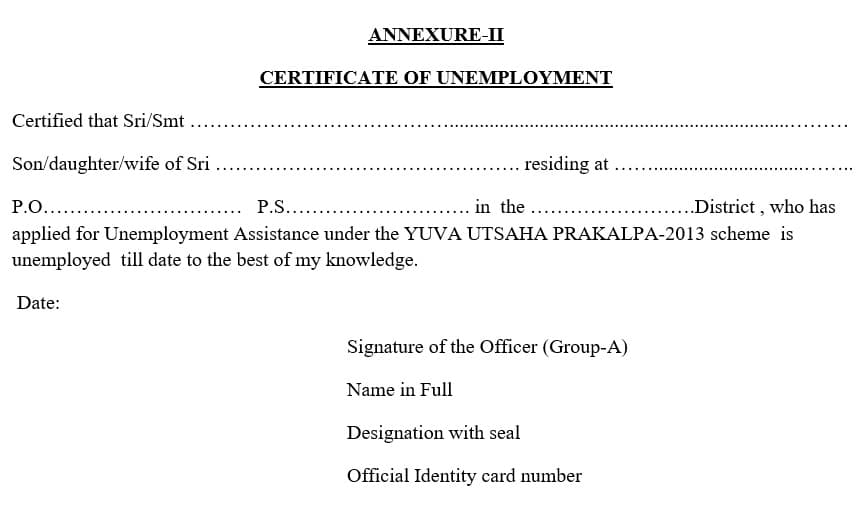 Yuvasree Unemployment Certificate Apply