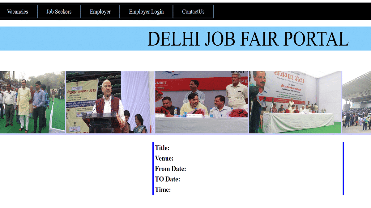 Delhi Job Fair Portal Online Registration Vacancies