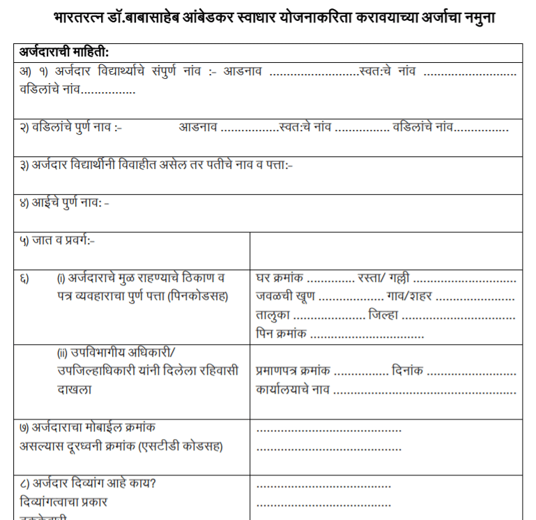 Maharashtra Swadhar Yojana 2025 Application Form PDF Download Online, Benefits, Eligibility