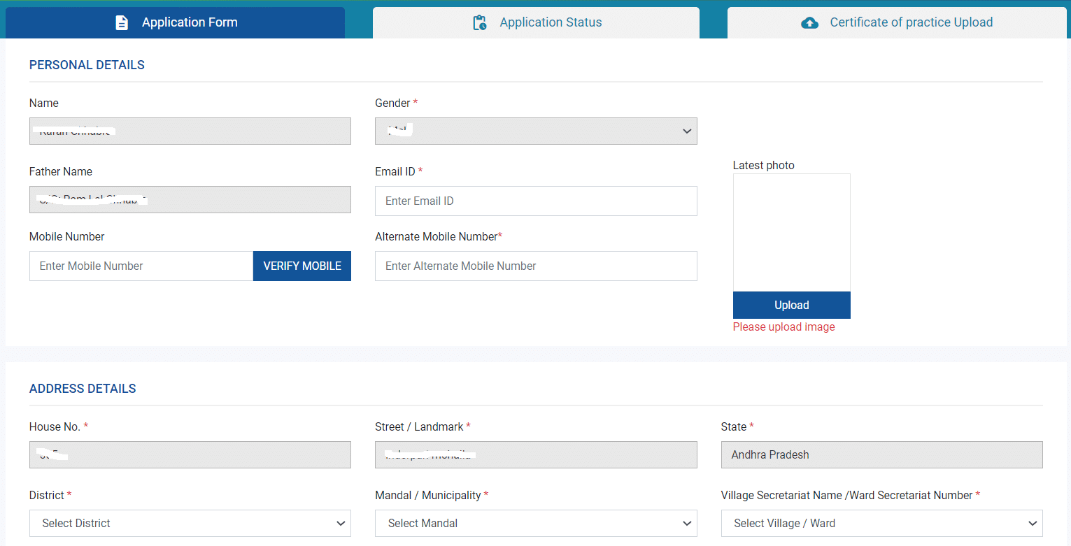 YSR Law Nestham Application Form