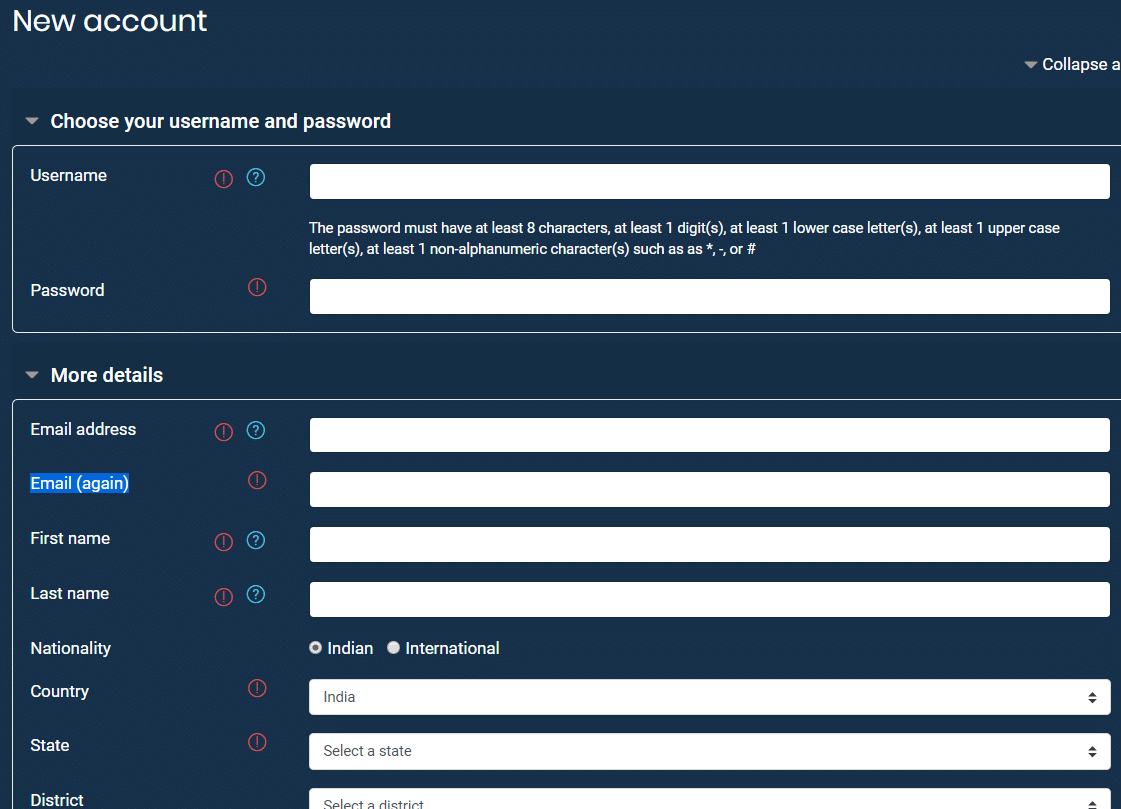 Gram Swaraj Portal Online Course Registration Form