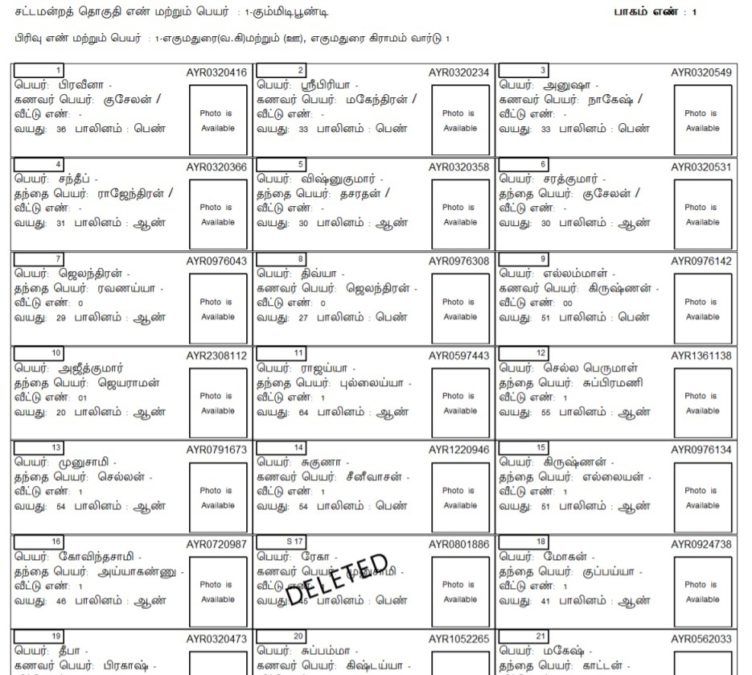 TN Voter List PDF Download
