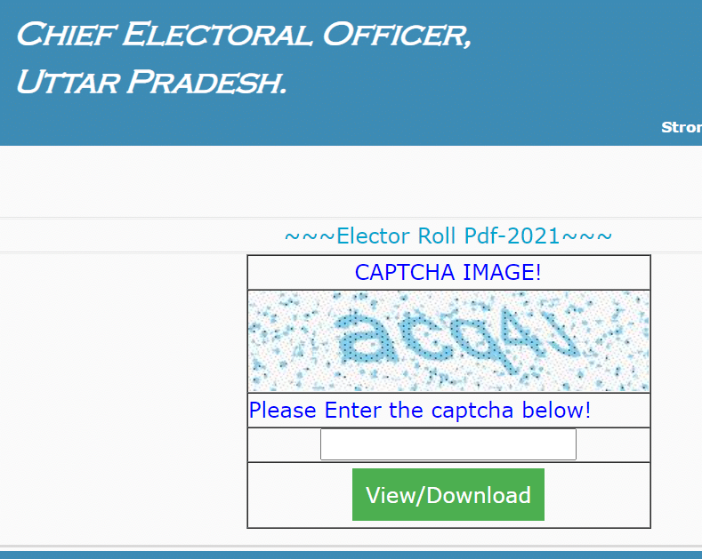 View Ceo UP Elector Roll