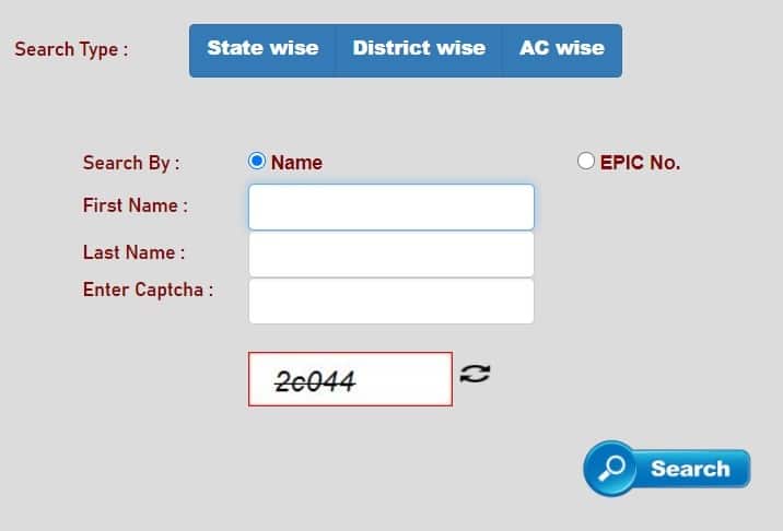 West Bengal Voter ID Card Download Name