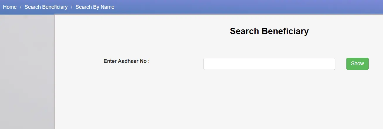 Beneficiary Search by Aadhaar Number