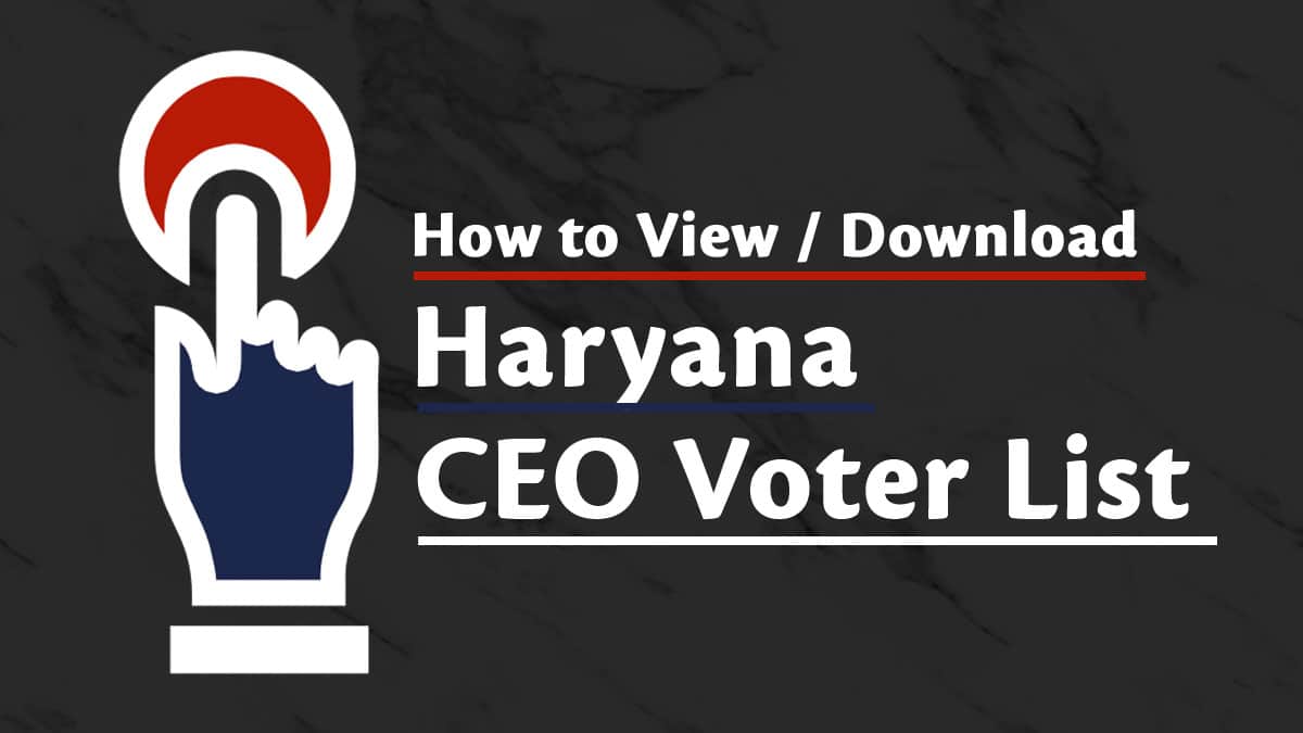 Haryana CEO Voter List