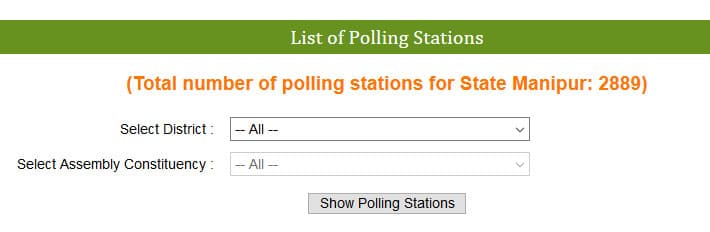 List of Polling Stations