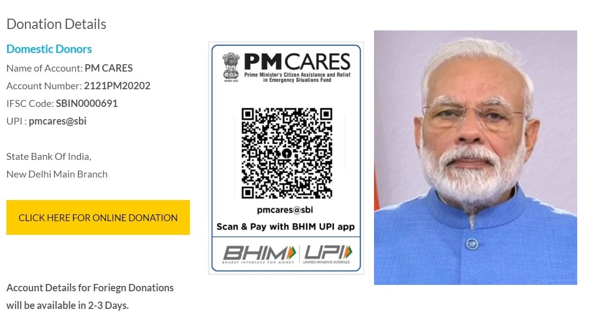 PM CARES Fund Donation Coronavirus