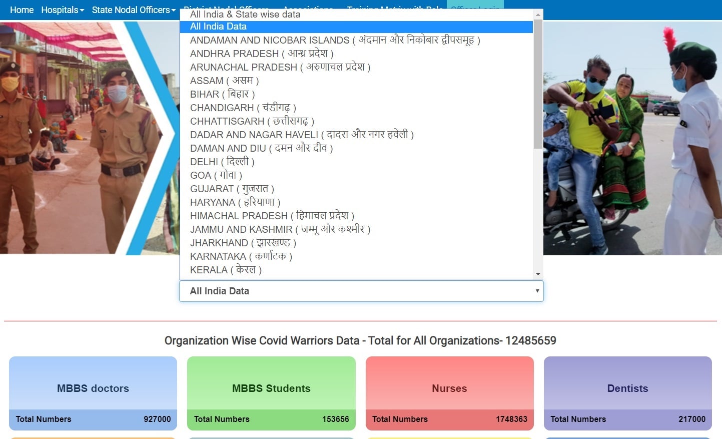 All India Corona Warriors Database