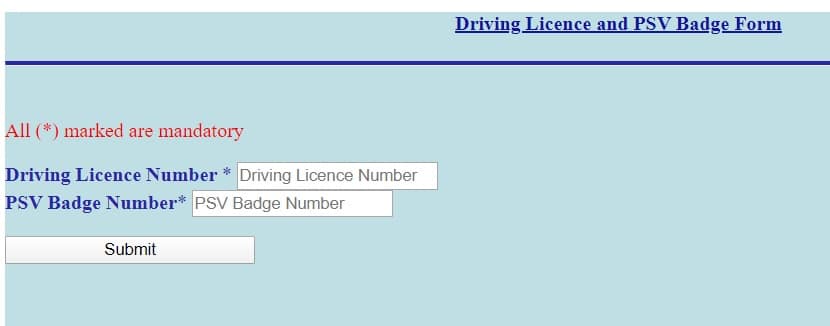 Delhi Driver Scheme Application Registration Form