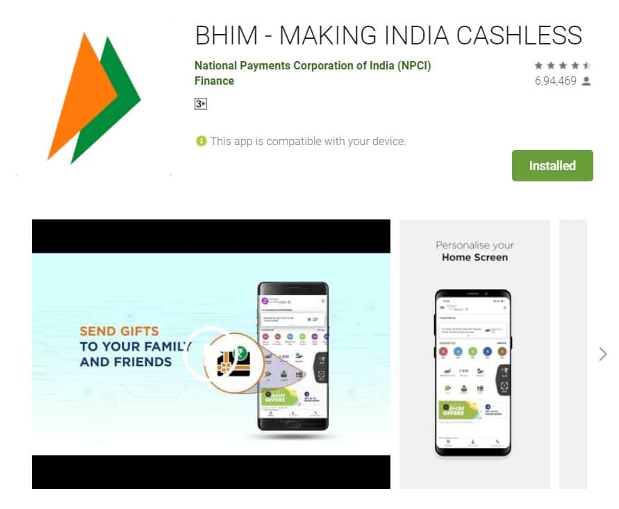 Bhim UPI Payments App Download