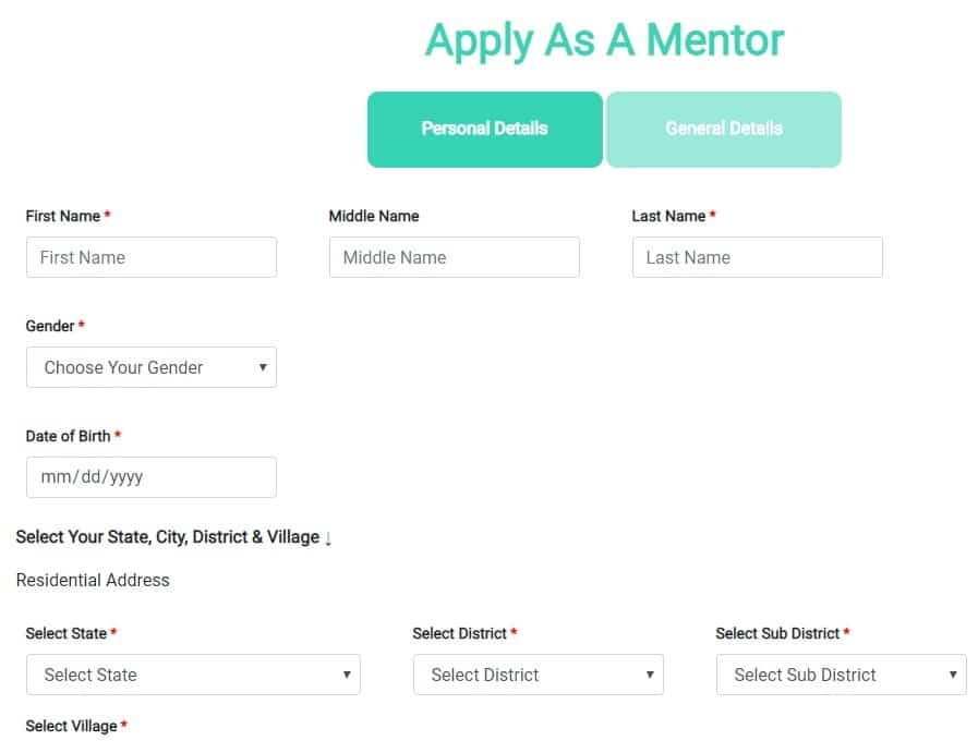 Mentor Registration Form Goal Tribal