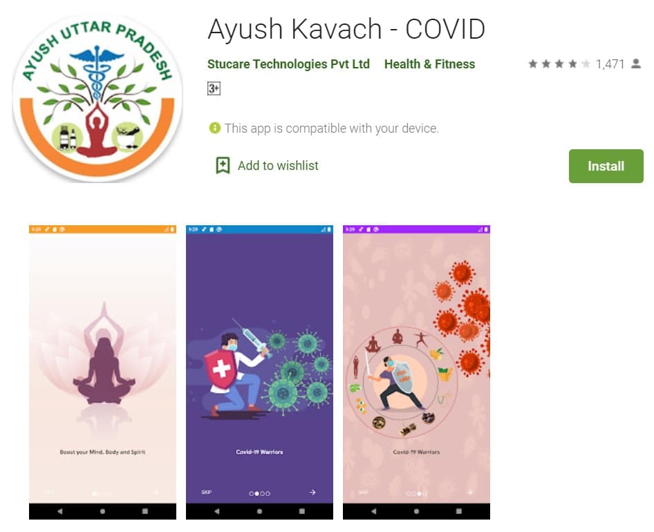 UP Ayush Kavach Covid App Download Google Play Store