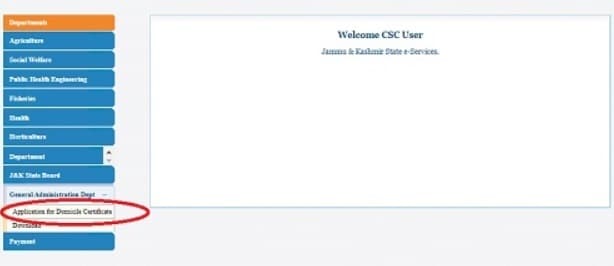 Jammu & Kashmir Domicile Certificate Application Form Link