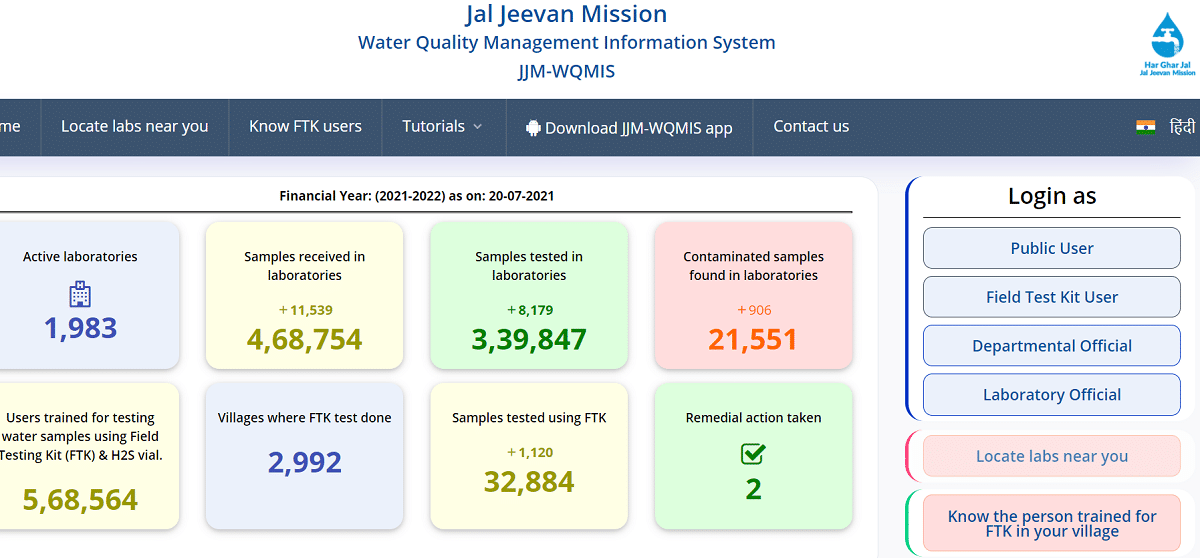 JJM Water Quality Management Information System