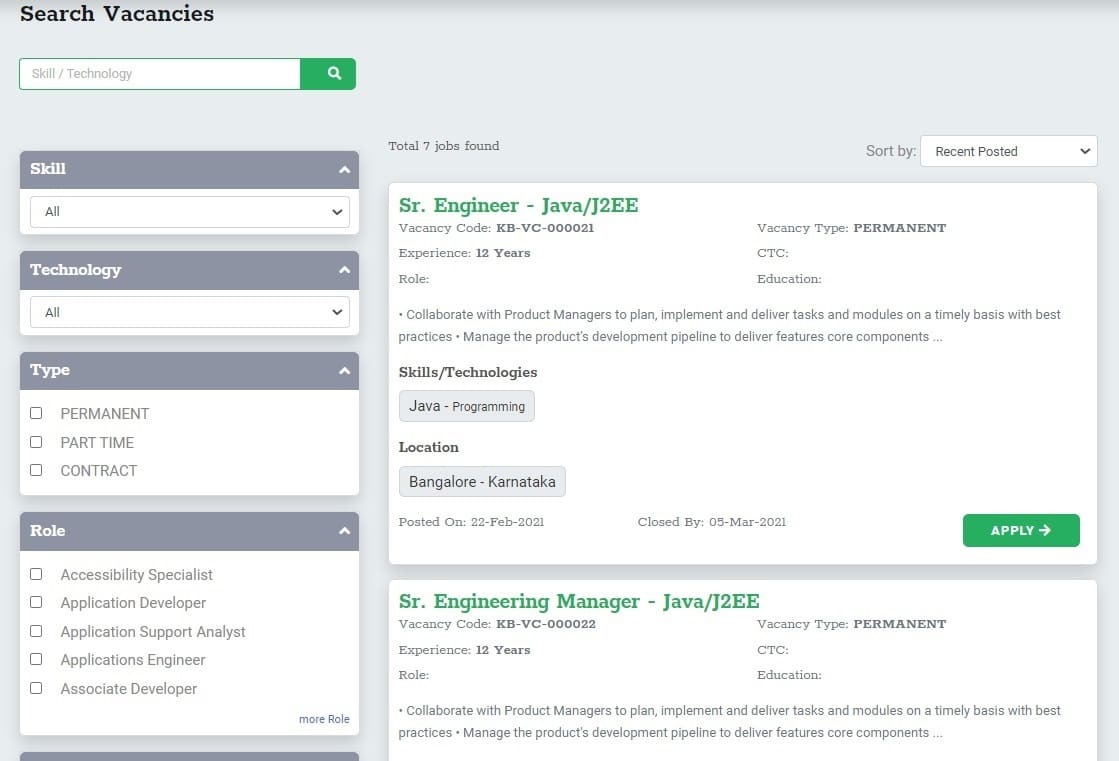Karmabhumi Prakalpa Portal List Vacancies