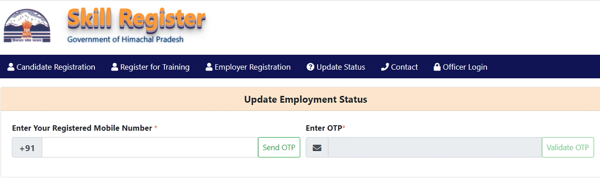 Update Employment Status Skillregister HP Portal